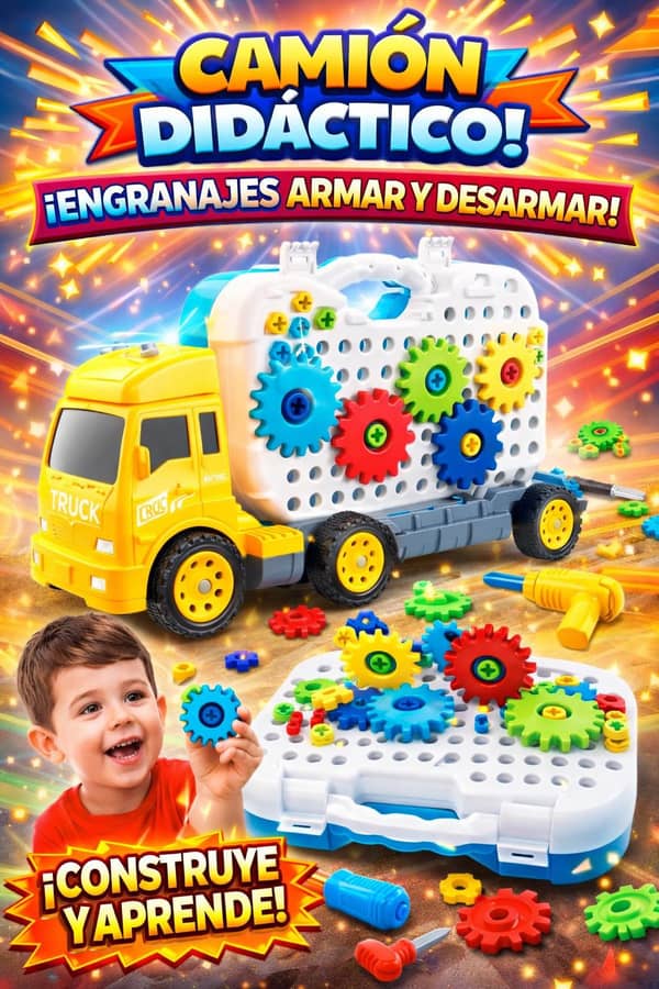 Camión Engranajes Bloques Construcción 